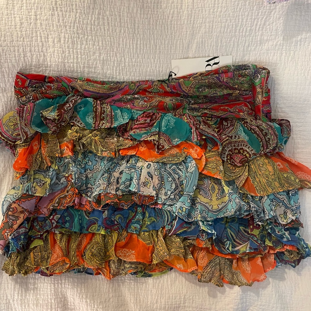 zara ruffle skirt